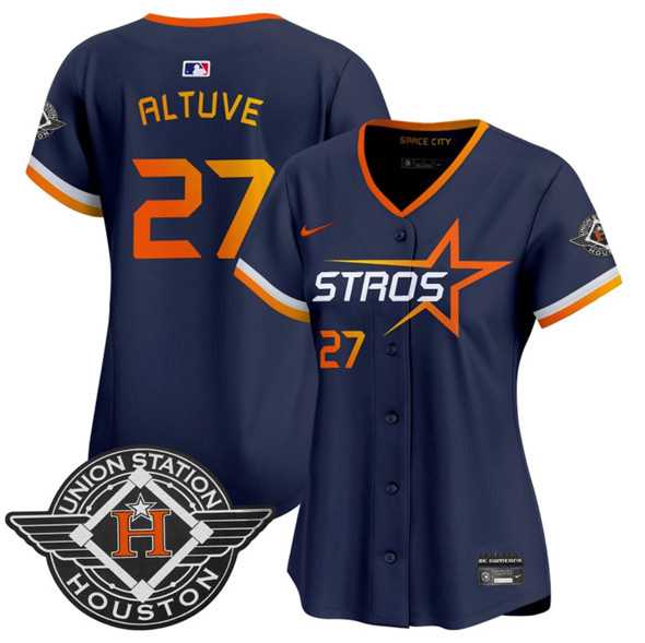 Womens Houston Astros #27 Jose Altuve Navy 2025 City Connect Limited Stitched Jersey Dzhi->mlb womens jerseys->MLB Jersey